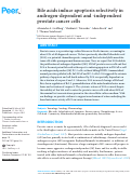 Cover page: Bile acids induce apoptosis selectively in androgen-dependent and -independent prostate cancer cells