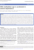 Cover page: DNA methylation age is accelerated in alcohol dependence