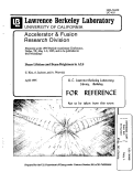 Cover page: Beam Lifetime and Beam Brightness in ALS