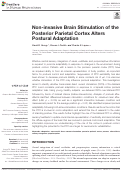 Cover page: Non-invasive Brain Stimulation of the Posterior Parietal Cortex Alters Postural Adaptation