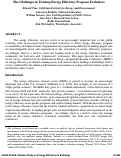 Cover page: The Challenges in Training Energy Efficiency Program Evaluators