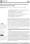 Cover page: Bidirectional Comorbid Associations between Back Pain and Major Depression in US Adults