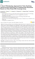 Cover page: A Novel Monitoring Approach for Train Tracking and Incursion Detection in Underground Structures Based on Ultra-Weak FBG Sensing Array