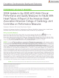 Cover page: 2024 Update to the 2020 ACC/AHA Clinical Performance and Quality Measures for Adults With Heart Failure: A Report of the American Heart Association/American College of Cardiology Joint Committee on Performance Measures