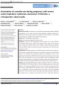 Cover page: Association of cannabis use during pregnancy with severe acute respiratory syndrome coronavirus 2 infection: a retrospective cohort study