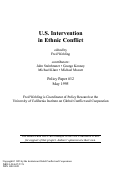 Cover page: Policy Paper 12: U.S. Intervention in Ethnic Conflict
