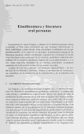 Cover page: Etnoliteratura y literatura oral peruanas