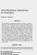 Cover page: ORGANIZATIONAL PERCEPTION MANAGEMENT