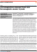 Cover page: Ferromagnetism emerged from non-ferromagnetic atomic crystals.