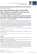 Cover page: Age and Hospitalization Risk in People With Type 1 Diabetes and COVID-19: Data From the T1D Exchange Surveillance Study.