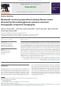 Cover page: Metastatic cervical paravertebral solitary fibrous tumor detected by fluorodeoxyglucose positron emission tomography-computed tomography