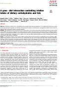 Cover page: A gene–diet interaction controlling relative intake of dietary carbohydrates and fats