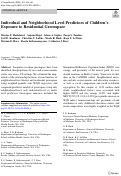 Cover page: Individual and Neighborhood Level Predictors of Childrens Exposure to Residential Greenspace.