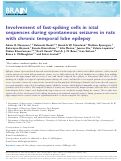 Cover page: Involvement of fast-spiking cells in ictal sequences during spontaneous seizures in rats with chronic temporal lobe epilepsy