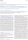 Cover page: Response to the Commentary from Bevelacqua et.al.