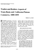 Cover page: Traders and Raiders: Aspects of Trans-Basin and California-Plateau Commerce, 1800-1830