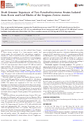 Cover page: Draft Genome Sequences of Two Pseudoalteromonas Strains Isolated from Roots and Leaf Blades of the Seagrass Zostera marina