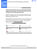 Cover page: A Randomized Clinical Trial Comparing Individual Cognitive Behavioral Therapy and Child-Centered Therapy for Child Anxiety Disorders