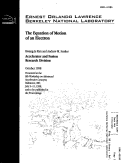 Cover page: The Equation of Motion of an Electron