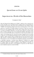 Cover page: Articles special issue on circuit splits supervisors in a world of flat hierarchies