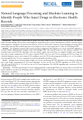 Cover page: Natural Language Processing and Machine Learning to Identify People Who Inject Drugs in Electronic Health Records