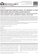 Cover page: Patient-Important Adverse Events of β-blockers in Frail Older Adults after Acute Myocardial Infarction