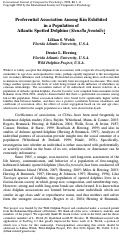 Cover page: Preferential Association Among Kin Exhibited in a Population of Atlantic Spotted Dolphins (      <em>Stenella frontalis</em>      )