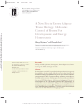 Cover page: A New Era in Brown Adipose Tissue Biology: Molecular Control of Brown Fat Development and Energy Homeostasis