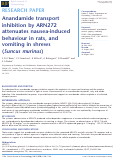 Cover page: Anandamide transport inhibition by ARN272 attenuates nausea-induced behaviour in rats, and vomiting in shrews (Suncus murinus).