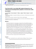 Cover page: Food insecurity is associated with maternal depression and child pervasive developmental symptoms in low-income Latino households