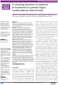 Cover page: Evaluating duration of response to treatment in systemic lupus erythematosus clinical trials