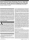 Cover page: Early Postnatal Caloric Restriction Protects Adult Male Intrauterine Growth–Restricted Offspring From Obesity
