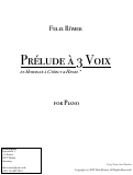 Cover page: Prélude à 3 Voix