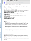 Cover page: Eliminate the buprenorphine DEA X waiver: Justification using a policy analysis approach