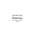 Cover page: Particles