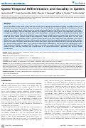 Cover page: Spatio-Temporal Differentiation and Sociality in Spiders