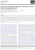 Cover page: Colonies of ants allocate exploratory individuals to where they are ecologically needed.