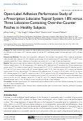 Cover page: Open-Label Adhesion Performance Study of a Prescription Lidocaine Topical System 1.8% versus Three Lidocaine-Containing Over-the-Counter Patches in Healthy Subjects