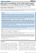 Cover page: Differential Susceptibility of Two Field Aedes aegypti Populations to a Low Infectious Dose of Dengue Virus