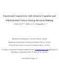 Cover page: Functional connectivity with anterior cingulate and orbitofrontal cortices during decision-making