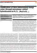 Cover page: Stabilization of three-dimensional charge order through interplanar orbital hybridization in Pr<sub>x</sub>Y<sub>1-x</sub>Ba<sub>2</sub>Cu<sub>3</sub>O<sub>6+δ</sub>.