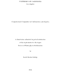 Cover page: Computational Complexity in Combinatorics and Algebra