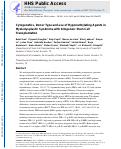 Cover page: Cytogenetics, donor type, and use of hypomethylating agents in myelodysplastic syndrome with allogeneic stem cell transplantation.