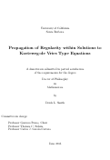 Cover page: Propagation of Regularity within Solutions to Korteweg-de Vries Type Equations