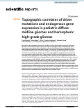 Cover page: Topographic correlates of driver mutations and endogenous gene expression in pediatric diffuse midline gliomas and hemispheric high-grade gliomas