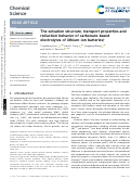 Cover page: The solvation structure, transport properties and reduction behavior of carbonate-based electrolytes of lithium-ion batteries