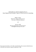 Cover page: Judicial Review and the Legislative Process: Some Empirical and Normative Aspects of Due Process of Lawmaking