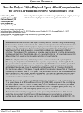 Cover page: Does the Podcast Video Playback Speed Affect Comprehension for Novel Curriculum Delivery? A Randomized Trial