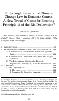 Cover page: Enforcing International Climate Change Law in Domestic Courts: A New Trend of Cases for Boosting Principle 10 of the Rio Declaration?