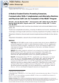 Cover page: A Medical Student Elective Promoting Humanism, Communication Skills, Complementary and Alternative Medicine and Physician Self-Care: An Evaluation of the HEART Program